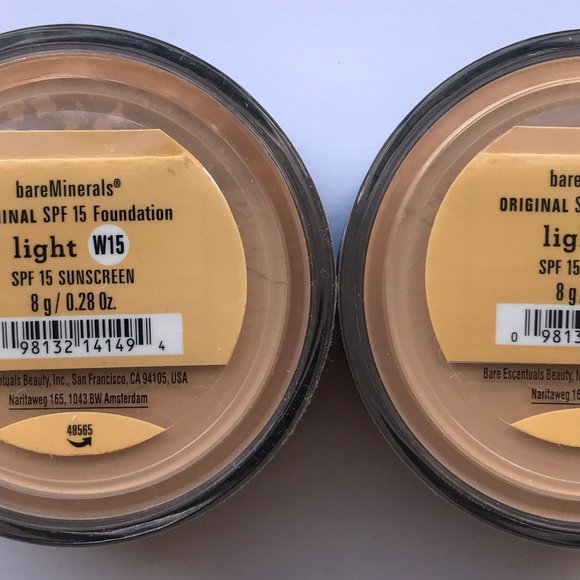 #NWT bareMinerals SPF15 Original Foundation Light W15 8g/0.28oz - Lot of 2 - Picture 1 of 2